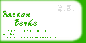 marton berke business card